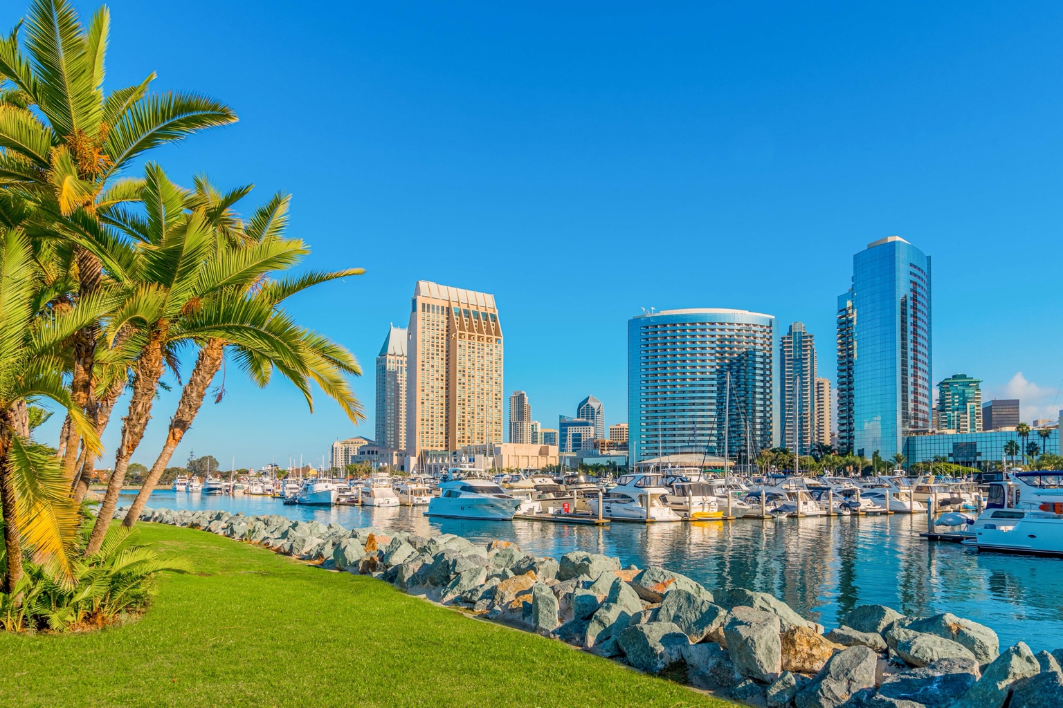 Waterfront marina in San Diego